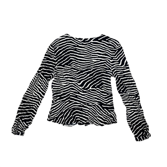 H&M Tops - Used H&M Womens Black White Zebra Print Long Sleeve Top US Size 8 Excellent Cond
